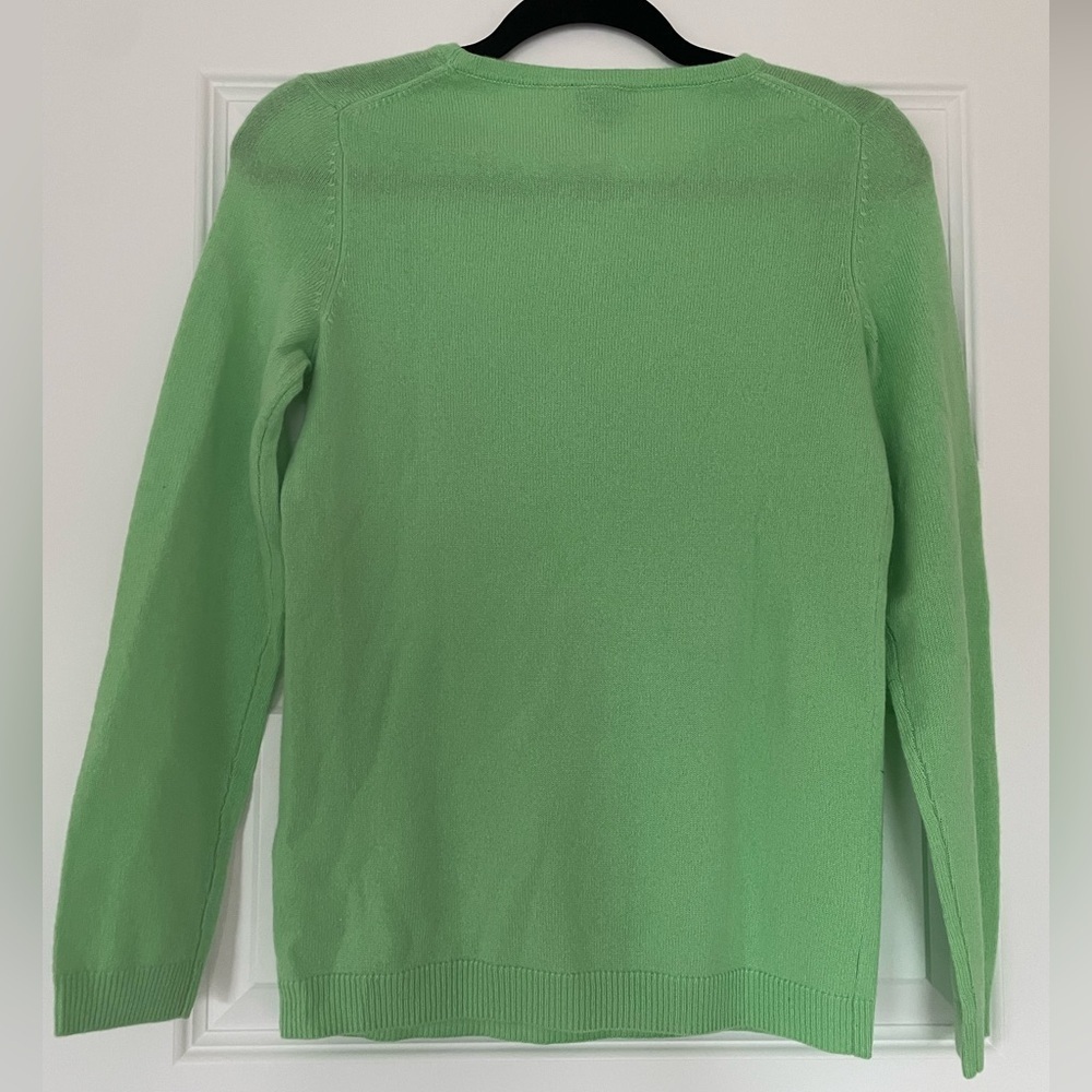 Talbots Cashmere Crewneck Sweater, light green, petite - Picture 2 of 7